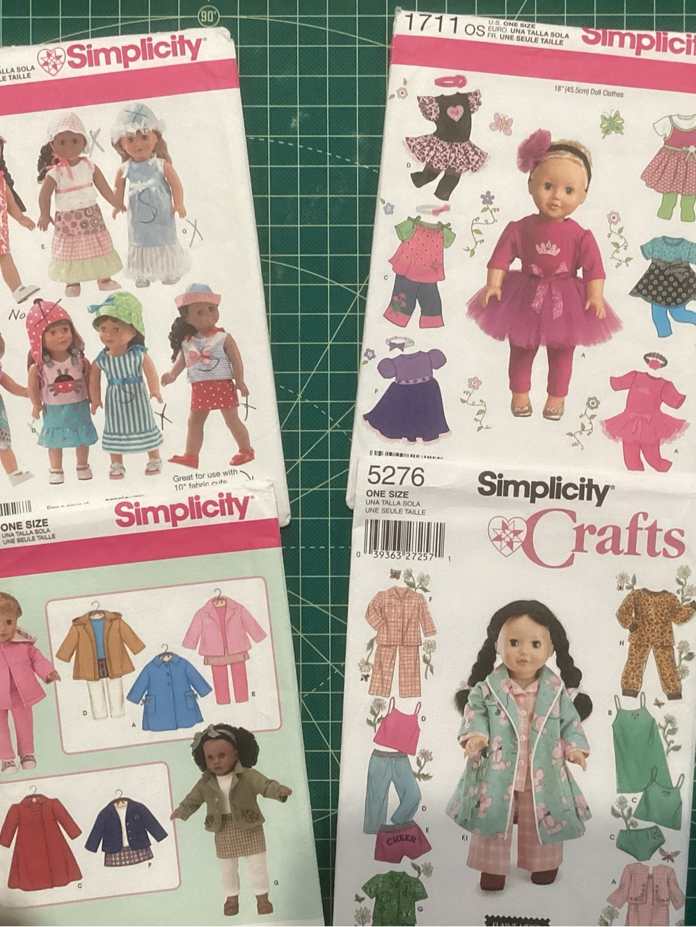 Simplicity Doll Clothes Pattern Pack - Pink, Mint & Blue